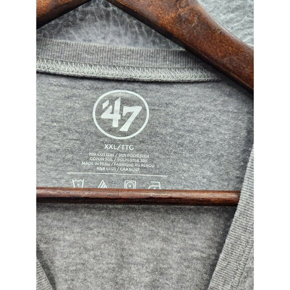 47 Brand XXL Atlanta Falcons NFL Gray Cotton/Polyester T-Shirt - Picture 3 of 4